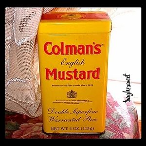 COLMAN'S ENGLISH MUSTARD TIN~ MADE IN BRITAIN  COLEMANS OF NORWICH ENGLAND